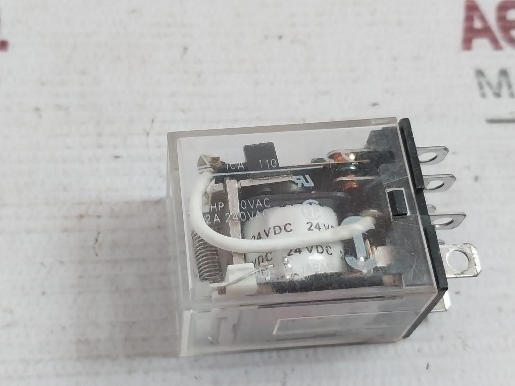 Lot Of 2X Omron Ly2N-d2 Relay 24Vdc 10A 110Vac 1/2Hp 120Vac 12A 240Vac