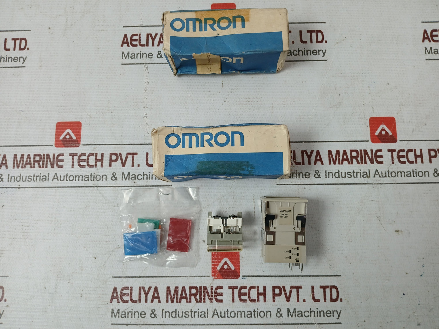 Lot of 2X OMRON M2pj-701 Lighted Push Button Switch Lamp Max 28V/.1.2W