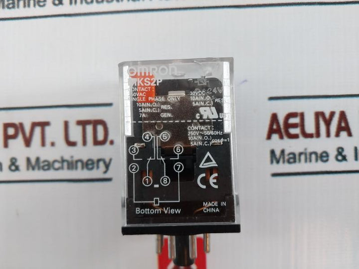 Omron MKS2P Relay, 250vac/30vdc Single Phase Only 10A 02408EW