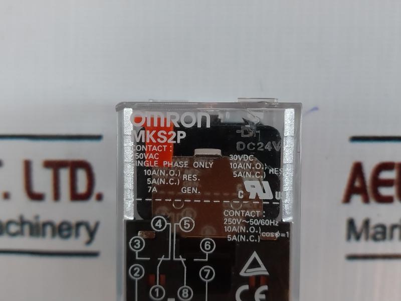 Omron Mks2p Relay, 250vac/30vdc Single Phase Only 10a 02408ew