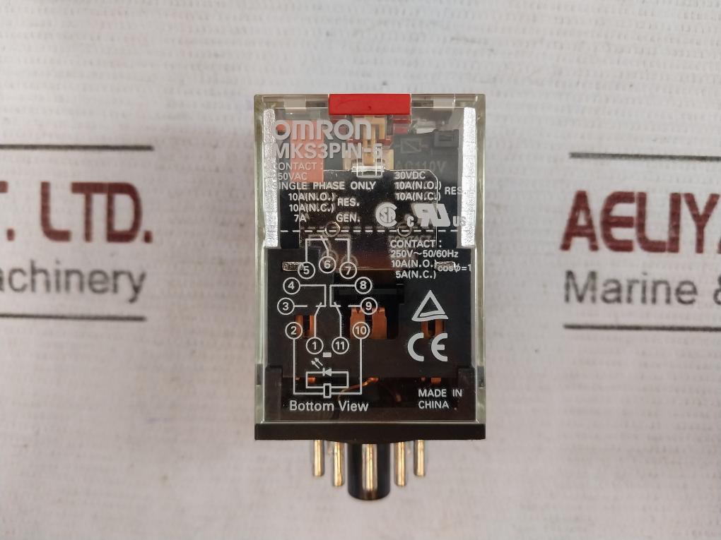Omron Mks3Pin-5 Single Phase Relay With Base 250V Ac 50/60Hz 29812Ew 30V Dc