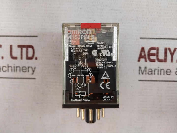 Omron Mks3Pin-5 Single Phase Relay With Base 250V Ac 50/60Hz 29812Ew 30V Dc