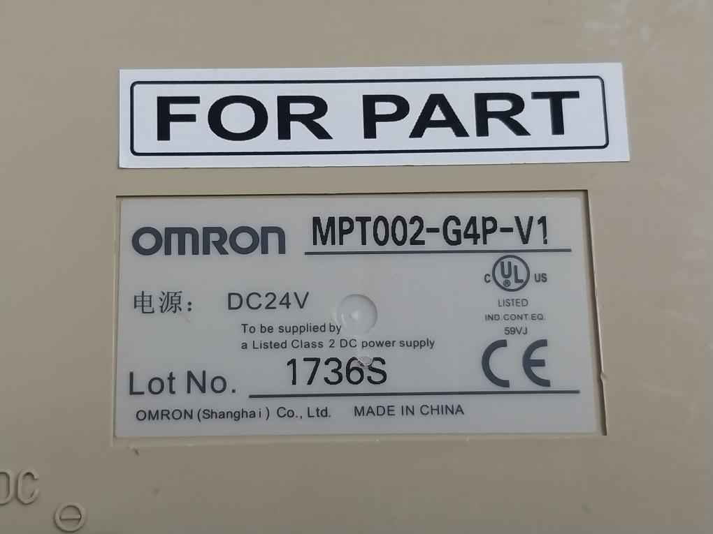 Omron Mpt002-g4P-v1 Operator Interface Hmi Panel Dc24V 94V-0 (Not Working)