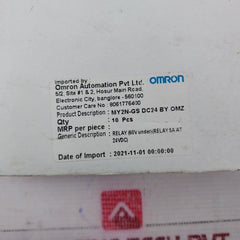 Lot Of 5X Omron My2N-gs Miniature Power Relay 5A 24Vdc
