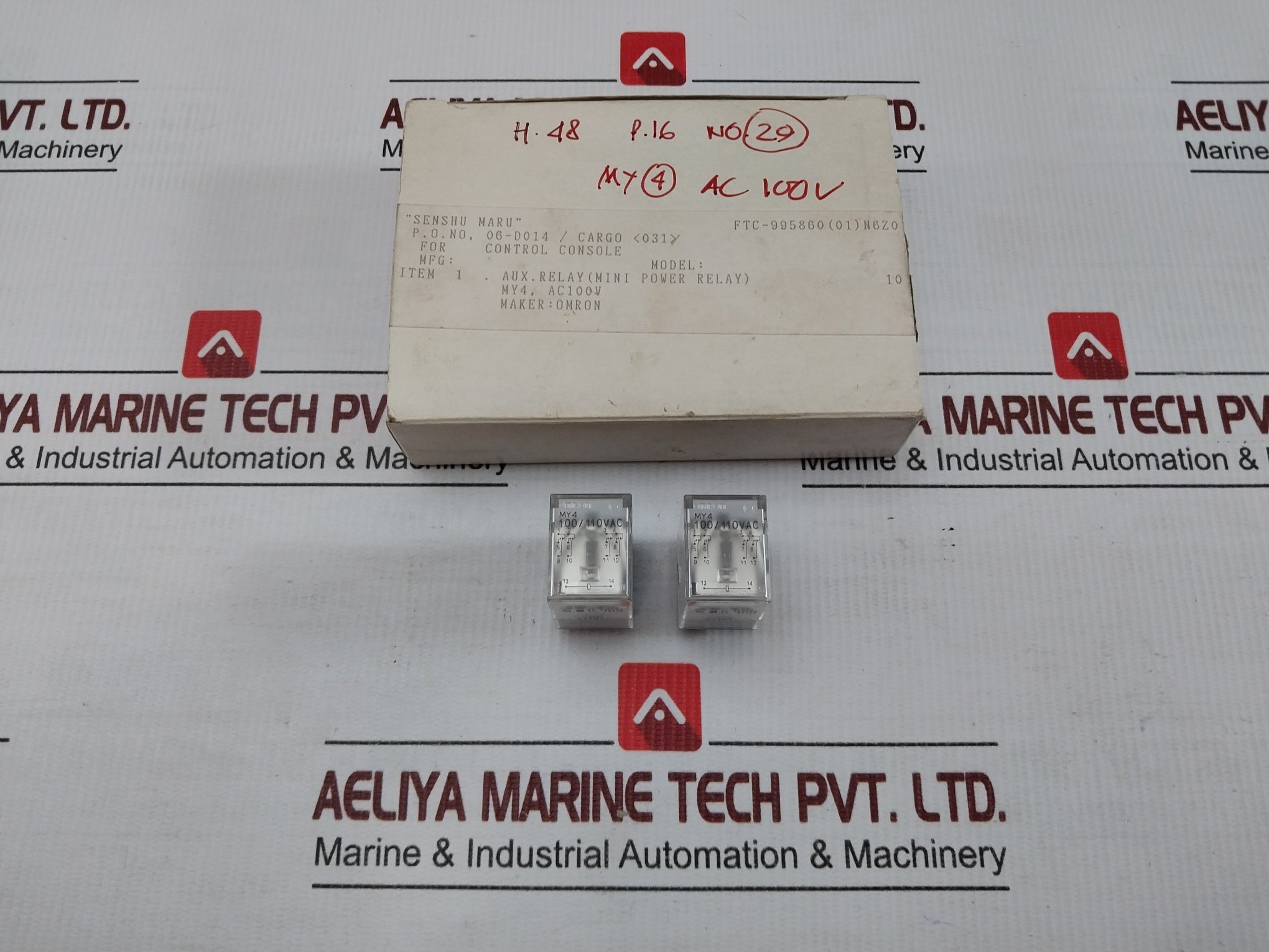 Lot Of 3X Miniature Power Relay My4 Omron 100/110Vac