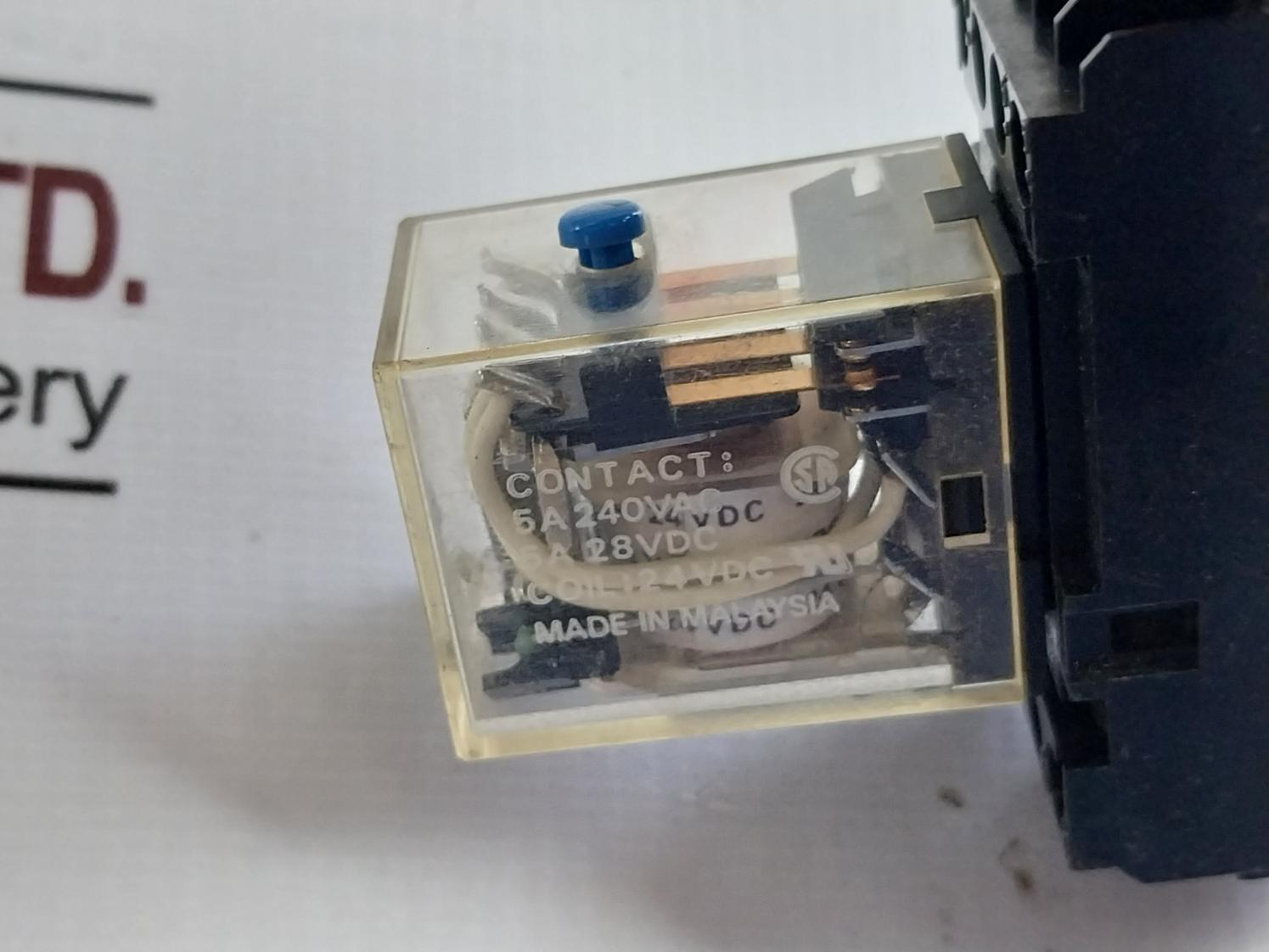 Omron My4I4N Power Relay With Base 24Vdc 5A 240Vac 28Vdc 250Vac