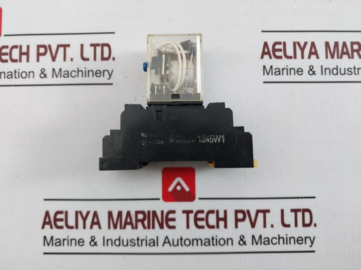 Omron My4I4N Power Relay With Socket Pyf14A-e 5A 250V 24Vdc 5A 28V- Dc1