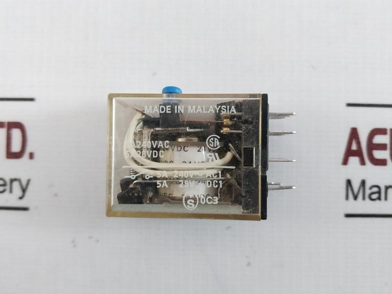 Omron My4I4N Power Relay With Socket Pyf14A-e 5A 250V 24Vdc 5A 28V- Dc1