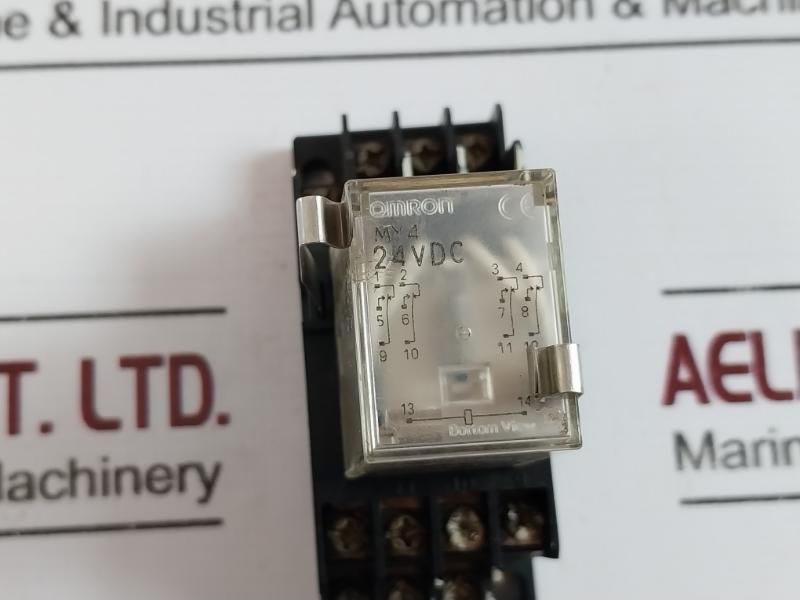Omron My4 Miniature Power Relay With Socket 24vdc 5a 30vdc/5a 250vac