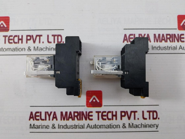 Omron My4N-d2 Miniature Power Relay With Base 24Vdc Iec255 Pyf14A 5A 240V~Ac1