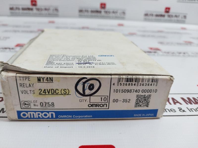Omron My4n Dc24 Miniature Power Relay 24vdc 5a 250vac/5a 30vdc