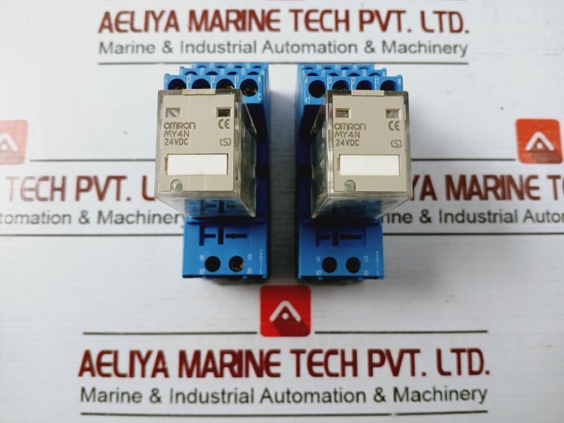 Omron My4n Miniature Power Relay W/ Finder 94.04 Series Socket 5a 250vac 30vdc