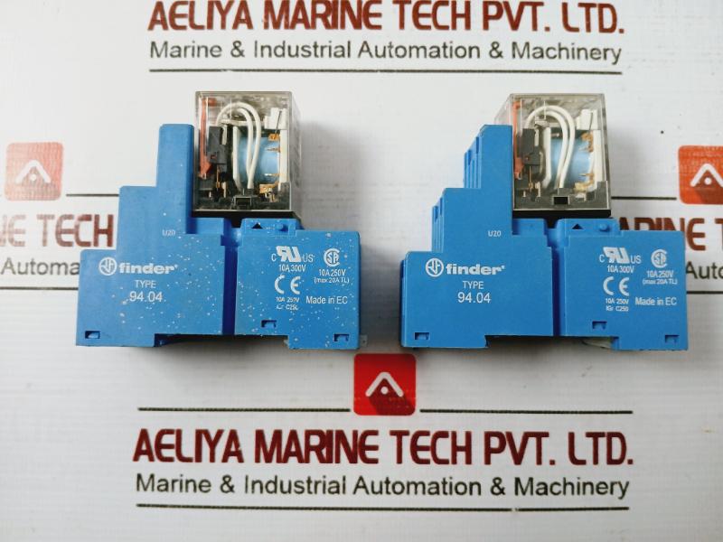 Omron My4n Miniature Power Relay W/ Finder 94.04 Series Socket 5a 250vac 30vdc