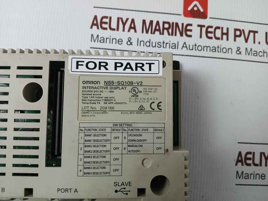 Omron Ns5-sq10B-v2 Programmable Terminal Interactive Display (Not Working)