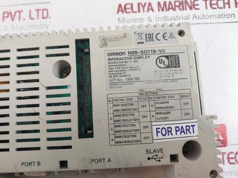 Omron Ns5-sq11B-v2 Touch Panel Interactive Display E198998 24Vdc
