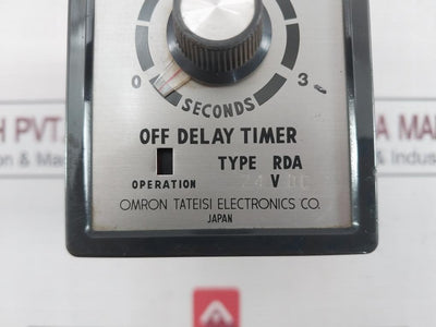 Omron Rda-44A032A Off Delay Timer 24V Dc 0-3 Seconds 2A 200V Ac