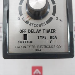 Omron Rda-44A032A Off Delay Timer 24V Dc 0-3 Seconds 2A 200V Ac