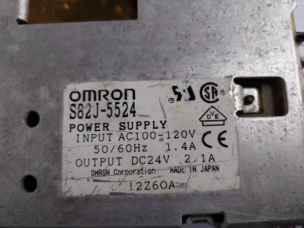 Omron S82j-5524 Power Supply Unit Ac100-120v 50/60hz 1.4a Dc24v 2.1a