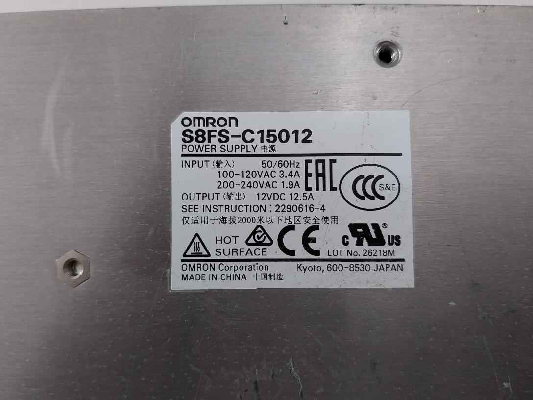 Omron S8Fs-c15012 Power Supply 50/60Hz Output 12Vdc 12.5A