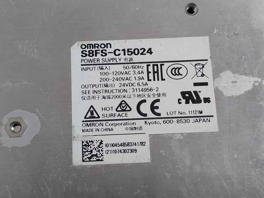 Omron S8Fs-c15024 Switched Mode Power Supply 6.5A 100-240Vac 24Vdc
