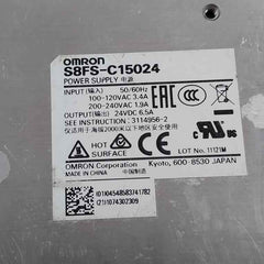 Omron S8Fs-c15024 Switched Mode Power Supply 6.5A 100-240Vac 24Vdc