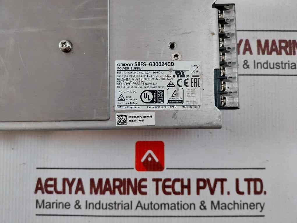Omron S8Fs-g30024Cd Switch Mode Power Supply 24Vdc 14A 04549734104975