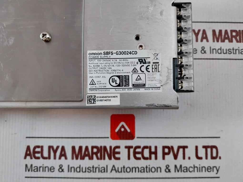 Omron S8Fs-g30024Cd Switch Mode Power Supply 24Vdc 14A 04549734104975