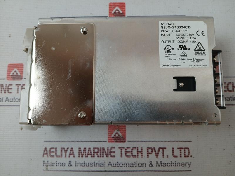 Omron S8Jx-g10024Cd Ac/Dc Din Rail Supply 24V 100W Ac100-240V Dc24V 4.5A