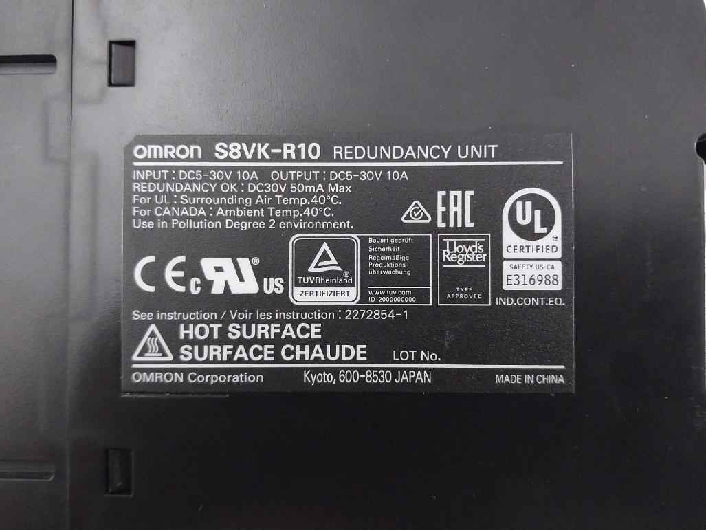 Omron S8Vk-r10 Redundancy Unit Switching Mode Power Supply Dc5-30V 10A