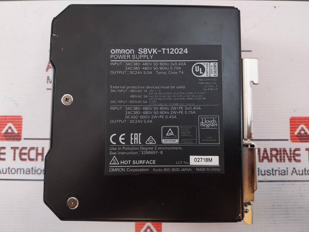 Omron S8Vk-t12024 Power Supply Dc24V 5.0A