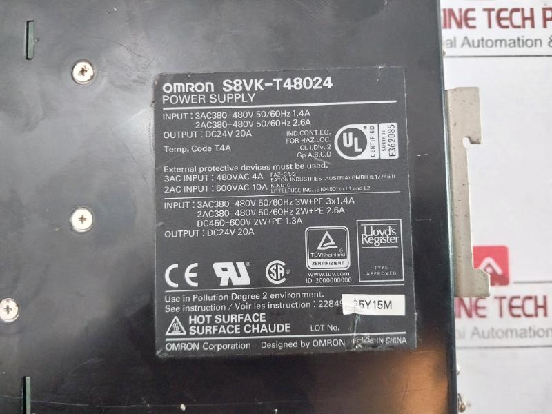 Omron S8Vk-t48024 Switch Mode Power Supply Module Dc24V 20A