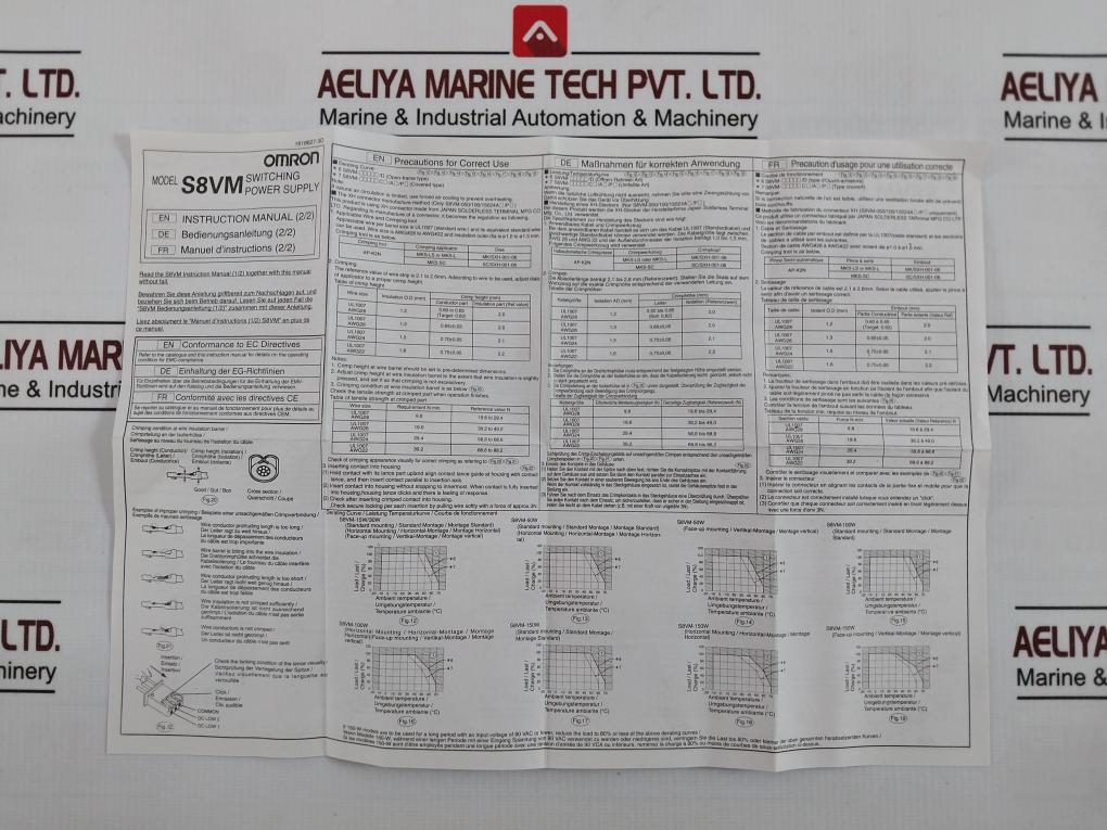 Omron S8Vm-15024C Switching Mode Power Supply Ac100-240V 50/60Hz Dc24V