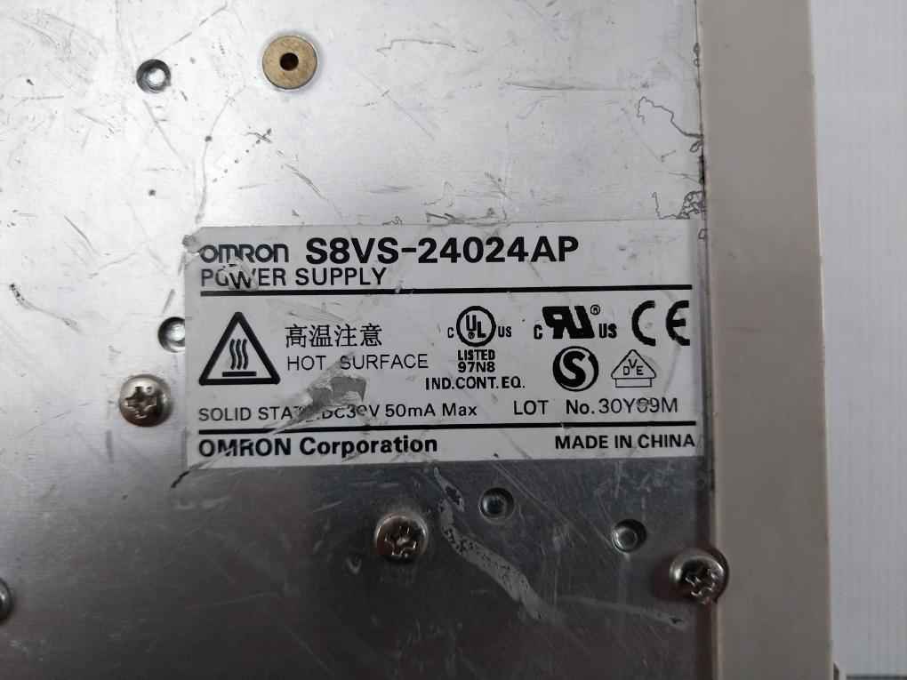 Omron S8vs-24024ap Switch Mode Power Supply 50/60hz Ac100-240v 3.8aOmron S8vs-24024ap Switch Mode Power Supply 50/60hz Ac100-240v 3.8a