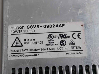 Omron S8vs-09024ap Power Supply Dc24v 3.75a
