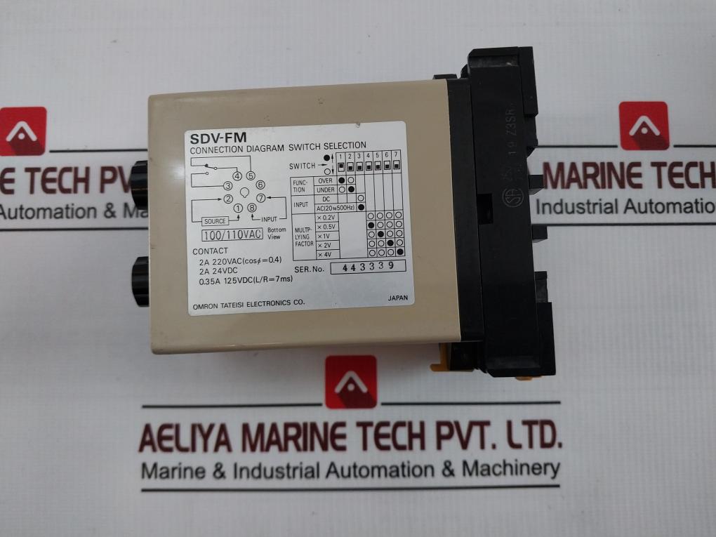 Omron Sdv-fm6 Voltage Sensor With Base 100/110Vac 250V 7.5A