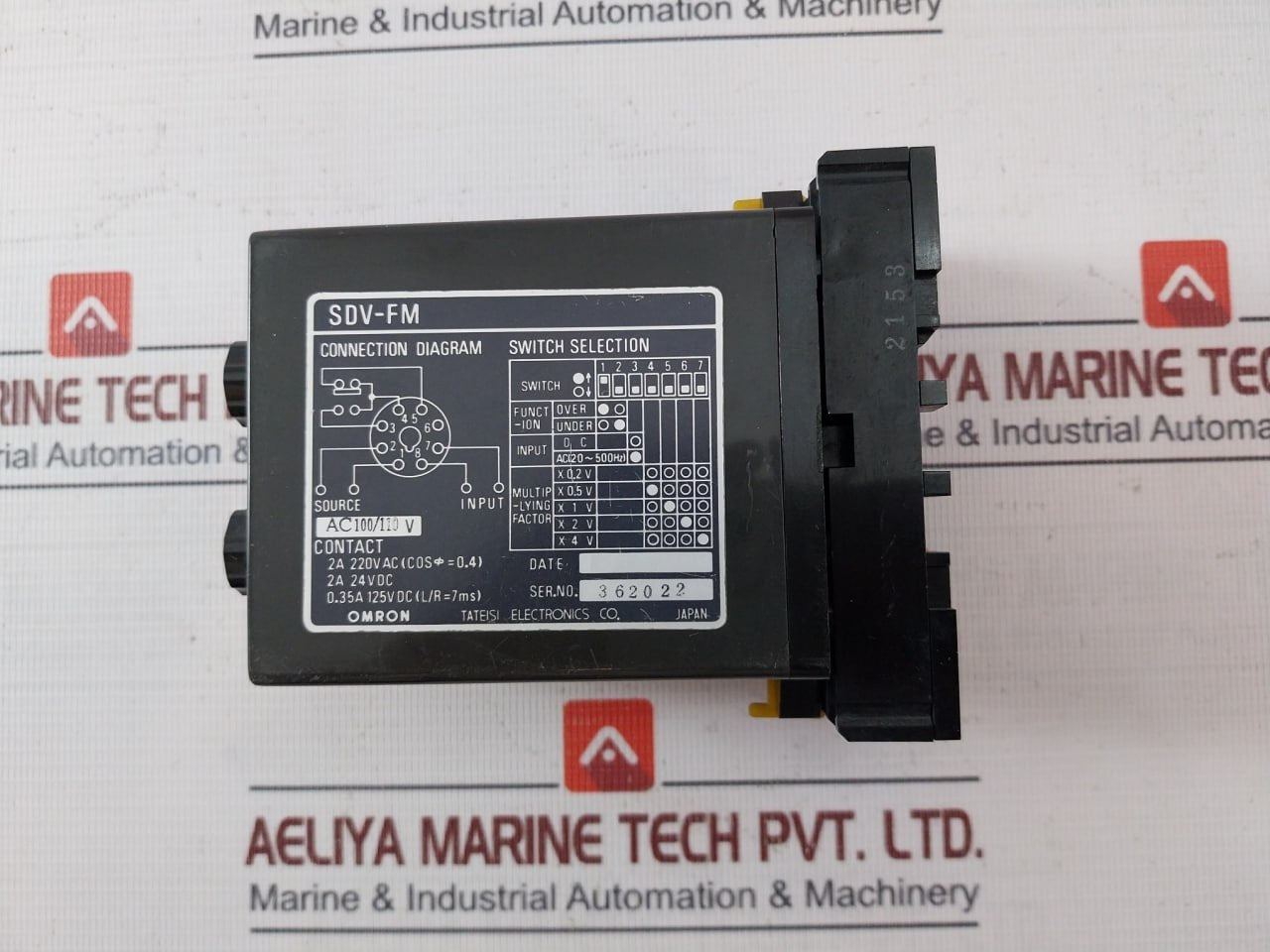 Omron Sdv-fm6 Voltage Sensor With Base 8Pfa1 Ac100/110V 2A 24Vdc