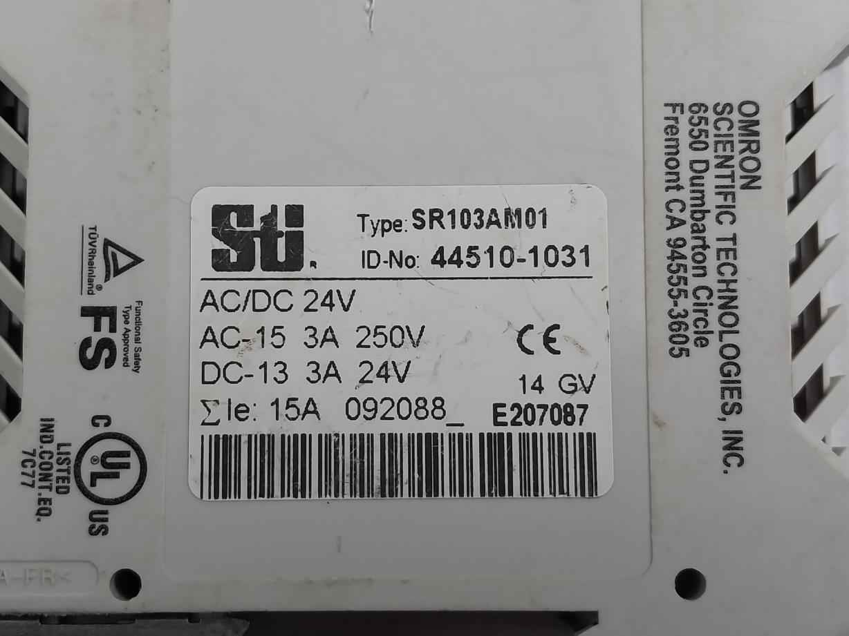 Omron Sr103am01 Safety Relay Ac/dc 24v-15a
