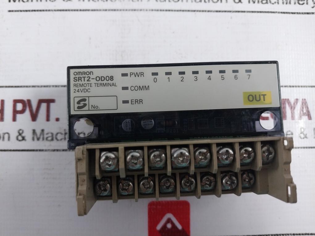 Omron Srt2-od08 Transistor Remote Terminal Block 24Vdc 0.3A/Point 1A/Common