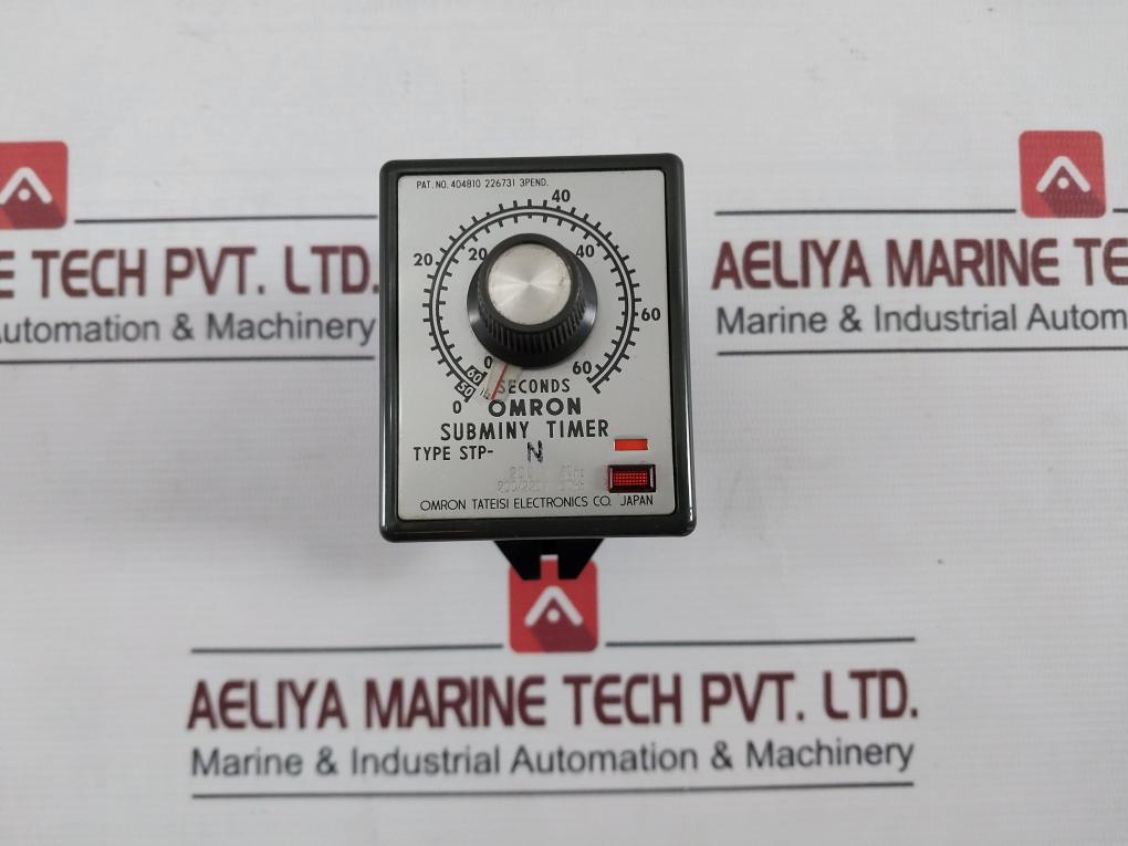 Omron Stp-n Subminy Timer 200/220V 250Vac 50/60Hz 0-60/70 Seconds 3A, 0.5 Sec