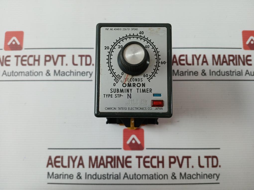 Omron Stp-n Subminy Timer With Base 0-60/72 Seconds 100/110V 50/60Hz 7.5A