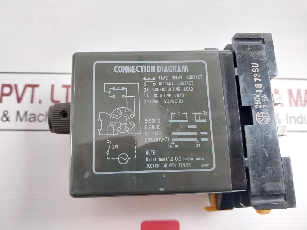 Omron Stp-n Subminy Timer With Socket 8Pfa 0-60/72 Seconds 250Vac 50/60Hz 7.5A