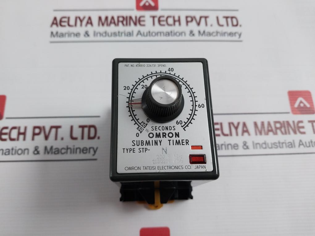 Omron Stp-n Subminy Timer With Socket 8Pfa 0-60/72 Seconds 250Vac 50/60Hz 7.5A