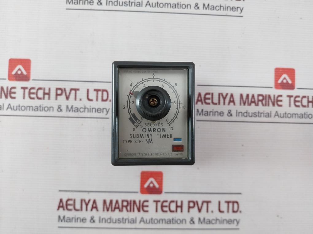 Omron Stp-nm Subminy Timer W/ Socket Base 8Pfa 0-12 Seconds 100/110V 50/60Hz 3A