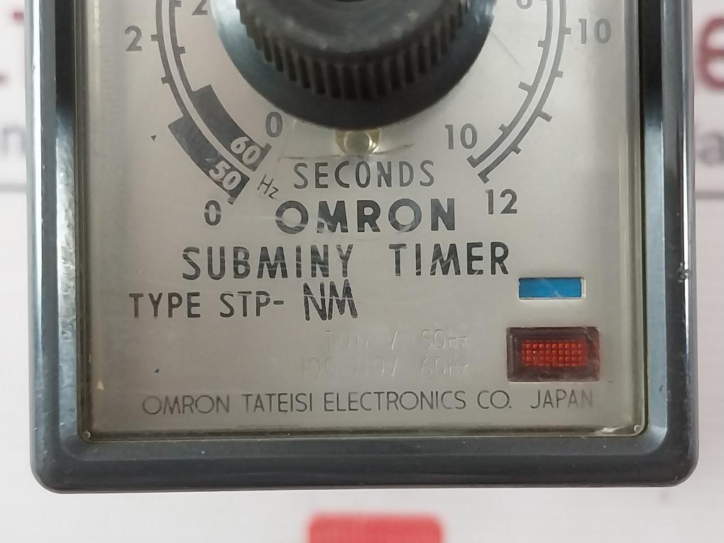Omron Stp-nm Subminy Timer W/ Socket Base 8Pfa 0-12 Seconds 100/110V 50/60Hz 3A