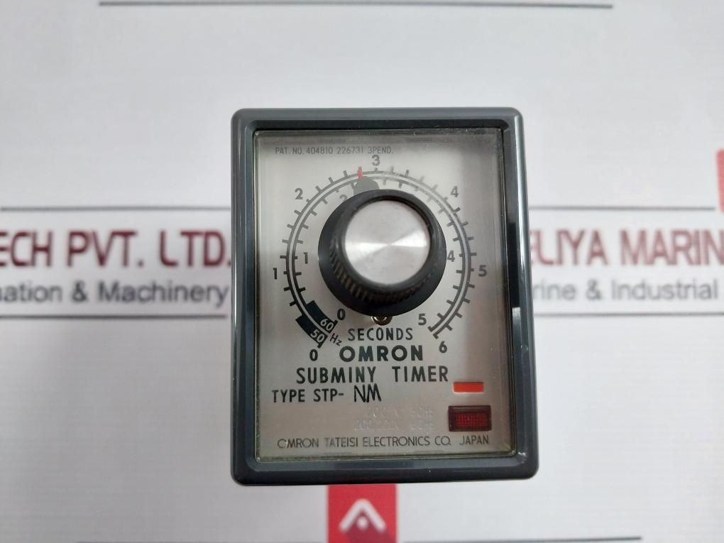 Omron Stp-nm Subminy Timer W/ Socket Base 8Pfa 0-5 Sec 60Hz 0-6Sec 50Hz 250Vac