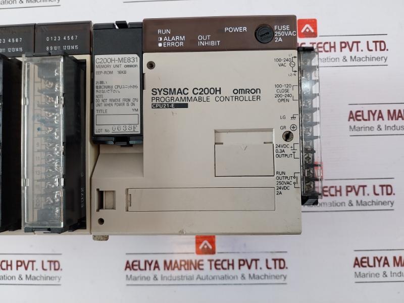 Omron Sysmac C200h-cpu21-e , C200h-id212, C200h-me831 Plc Module Rack