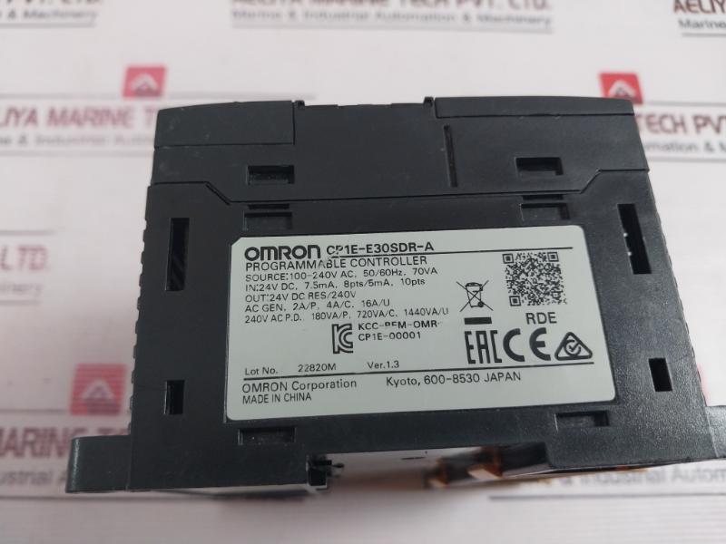 Omron Sysmac Cp1E-e30Sdr-a Programmable Controller Ver 1.3 24V Dc 240V Ac