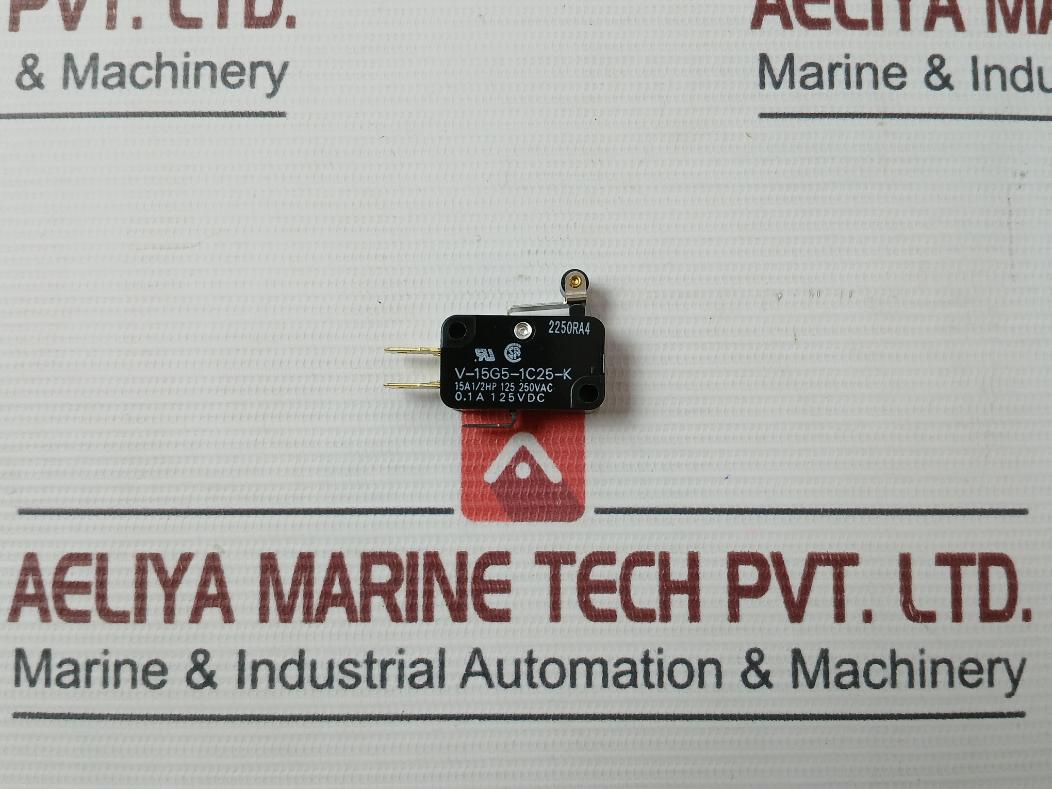 Omron V-15G5-1C25-k Basic Snap Action Switch 0.1A 125Vdc 2250Ra4 3Xg47