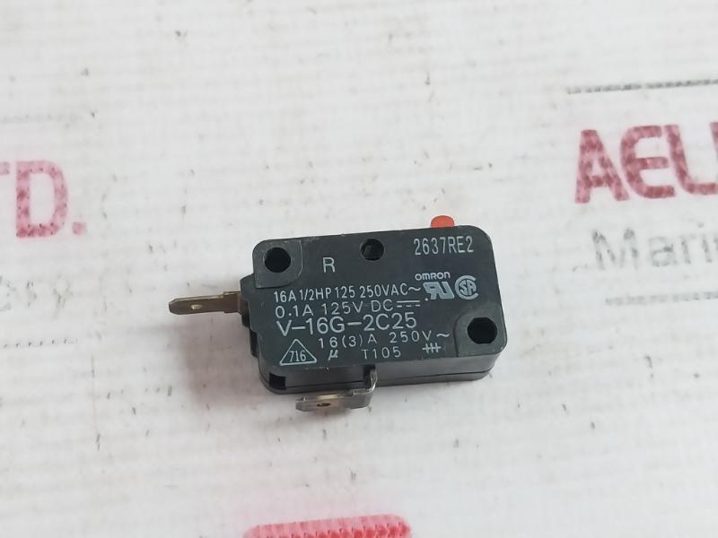 Lot of 2X OMRON V-16G-2C25 Microswitch Miniature Pin Plunger 0.1A 125V DC