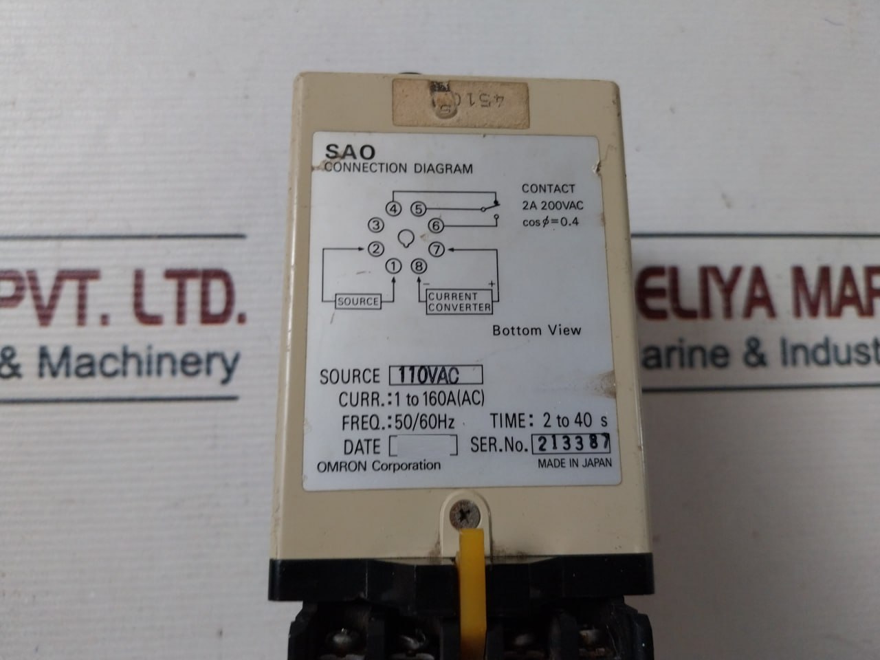 Omron Sao-r Current Sensor 110Vac 50/60Hz